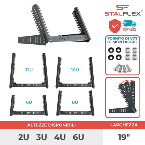Supporto rack 8u 10u - 8u,