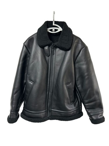 Giacca militare nera ecopelle