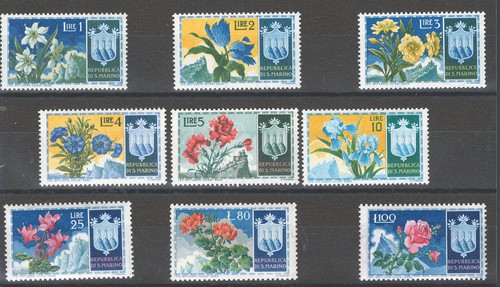San marino 1953 fiori - marino, serie