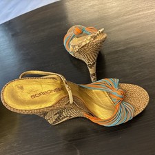 sandalo multicolor in pelle e