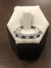 anello fedina oro 18 kt diamanti  e zaffiri - NOS,NUOVO,FONDO MAGAZZINO