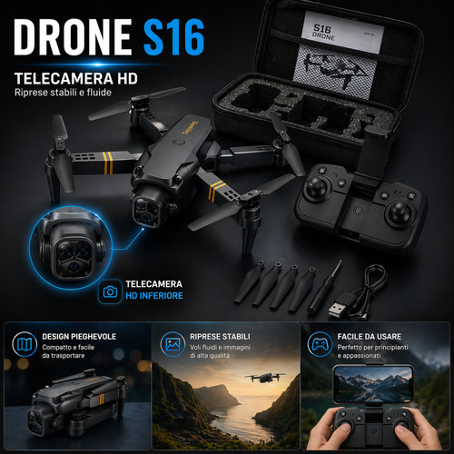Drone s16 pieghevole - drone,