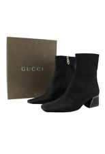 Gucci Stivaletti neri in pelle e satin