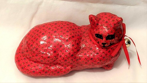 Statuina gatto decoupage
