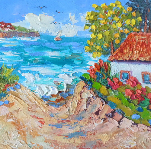 Paesaggio marino dipinto olio