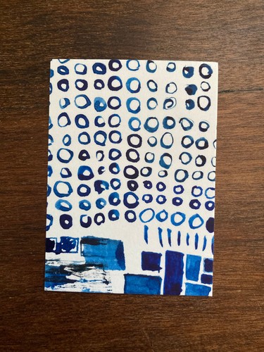 Cerchi astratti acquerello - , blu