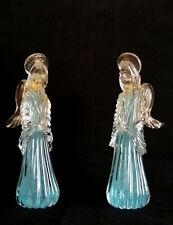AVEM - Due Angeli in Vetro Celeste e Foglia d'Oro - Murano anni '50