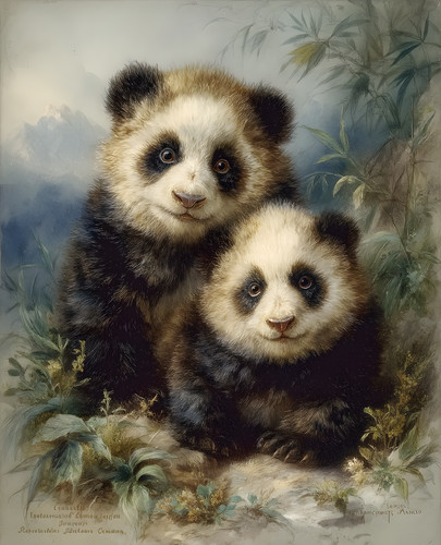 Coppia cuccioli panda - di, di