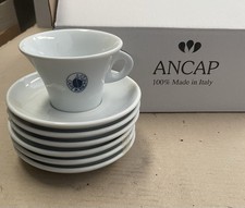 Tazze cappuccino Caffè Borbone + Piattini Bianchi Tondi - Set Da 6pz Completo