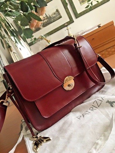 Borsa cuoio bordeaux - , patrizia