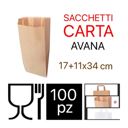 100 sacchetti carta avana - sacchetti,
