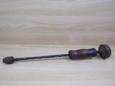 vecchio TRAPANO MANUALE ATTREZZO manico in legno con rocchetto da orafo vintage