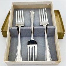 Antico set di Forchettine Stile Deco anni 30 in argento sheffield forchetta 