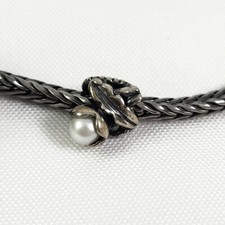 TROLLBEADS Margherita di Aprile TAGBE-00030 Argento Sterling Pearl Slide Charm