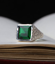 Anello uomo smeraldo - , argento