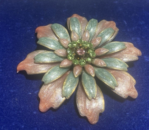 Spilla vintage smalto verde - smalto,