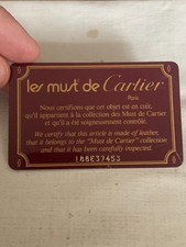 Les Must de Cartier card garanzia timbrata NON compilata