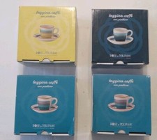 Set 4x tazzine Caffè Rose e Tulipani Collezione Lotto RoTu Bar Mercatino Vintage