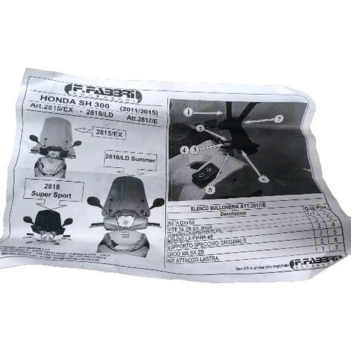 Kit staffe parabrezza fabbri - kit,