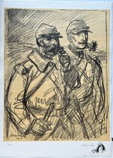 STEINLEN Théophile Alexandre (1859 - 1923) - "Croquis: deux poilus". 1915.