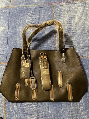 Borsa pelle con manici e - borsa,