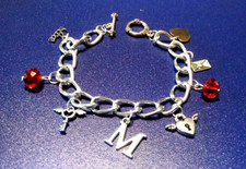 Bracciale Braccialetto catenina Donna per San Valentino. Lettera Personalizzata 
