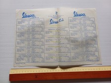 Piaggio Vespa GS - 125 - 150 listino versioni 1956 depliant italiano originale