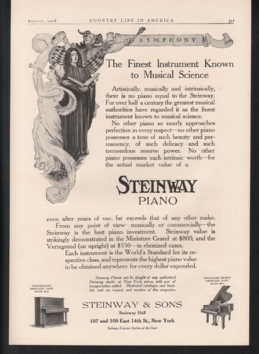 1908 steinway pianoforte - 1908,