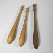 3 ANTICHI FUSELLI PER TOMBOLO ROCCHETTI DI LEGNO FILI DA CUCITO RICAMO VINTAGE