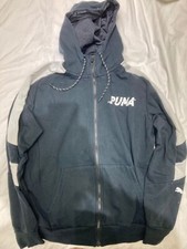 PUMA FELPA UOMO CON CAPPUCCIO ORIGINALE NERO/BIANCA TG. M