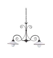 LAMPADARIO A BILANCIA 230V 2xE27 FERRO/CERAMICA MARRONE NEW ORALIGHT 210/B2MA