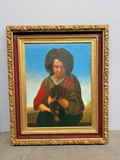 Olio su tela, ragazza e