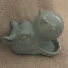 8” X 4” X 8” Streamlined Imaging Wide-Mouth Ceramic Hippo Candy/Trinket Dish