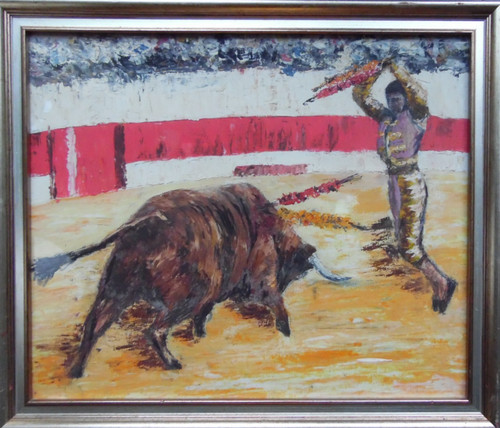Toro matador nell arena - e,