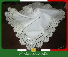 PEZZO UNICO SVENDITA Copertina nascita bianca pile uncinetto lana  98x85 