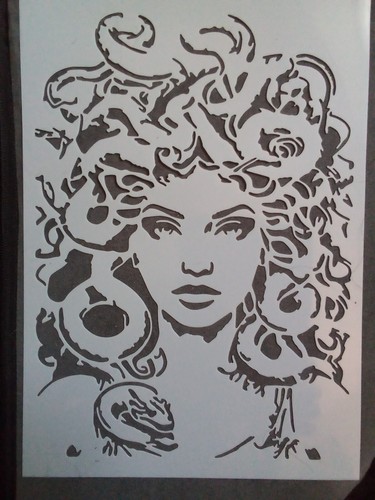 Testa medusa stencil - di,
