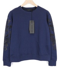 FRANKIE MORELLO Rica Felpa Donna S Maglione Cotone Navy Manica Lunga*