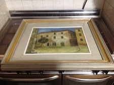 VINTAGE QUADRO AD OLIO SU TELA FIRMATO PIERO CICOLI CON  CORNICE IN LEGNO 