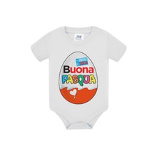 Body bimba bimbo in cotone personalizzato Buona Pasqua
