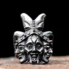 ?️ Anello “Three Faces of the Trickster” – Acciaio Inossidabile 316L | Gothic