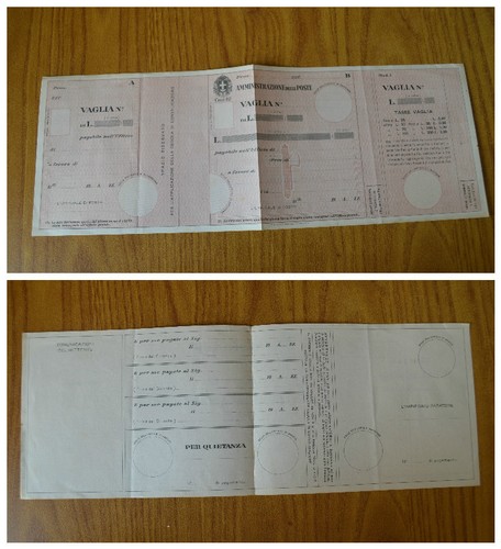Antico documento vaglia - antico,