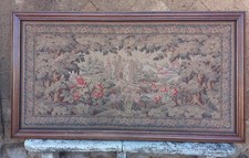 Antico Arazzo In Cornice Di Noce 225x125 Cm