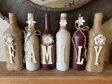 ARREDAMENTO CASA RETRO' VINTAGE Bottiglie DIPINTI IDEA REGALO DONNA ARTE SHABBY