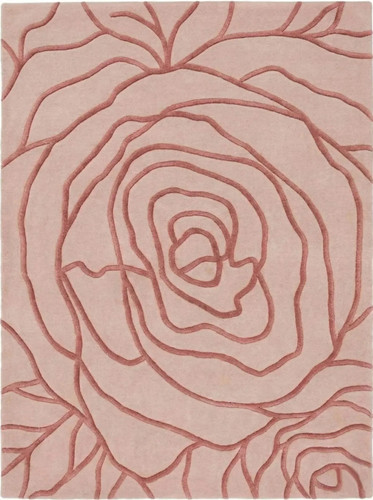 Tappeto rosa trapuntato - , a