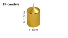 x Set 24 Pezzi Candele Oro