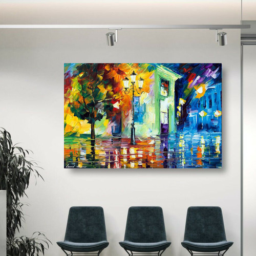 Leonid afremov puzzled town - puzzled,