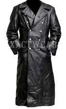 Trench coat classico tedesco ufficiale militare ww2 uniforme cosplay vera pelle