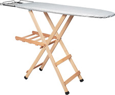 Asse Da Stiro Premium, 100% Legno Massiccio Di Faggio, Tavola Da Stiro Con Fori 