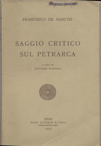 Saggio critico sul - saggio, petrarca