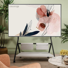 FITUEYES Supporto TV Mobile Design per 65 75 78 88 Pollici con Ripiani Portaoggetti in Legno